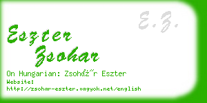 eszter zsohar business card